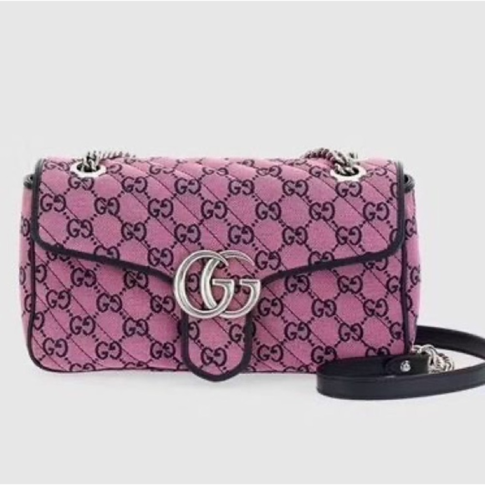 Gucci Small pink GG supreme crossbody shoulder bag NWB - Picture 1 of 9